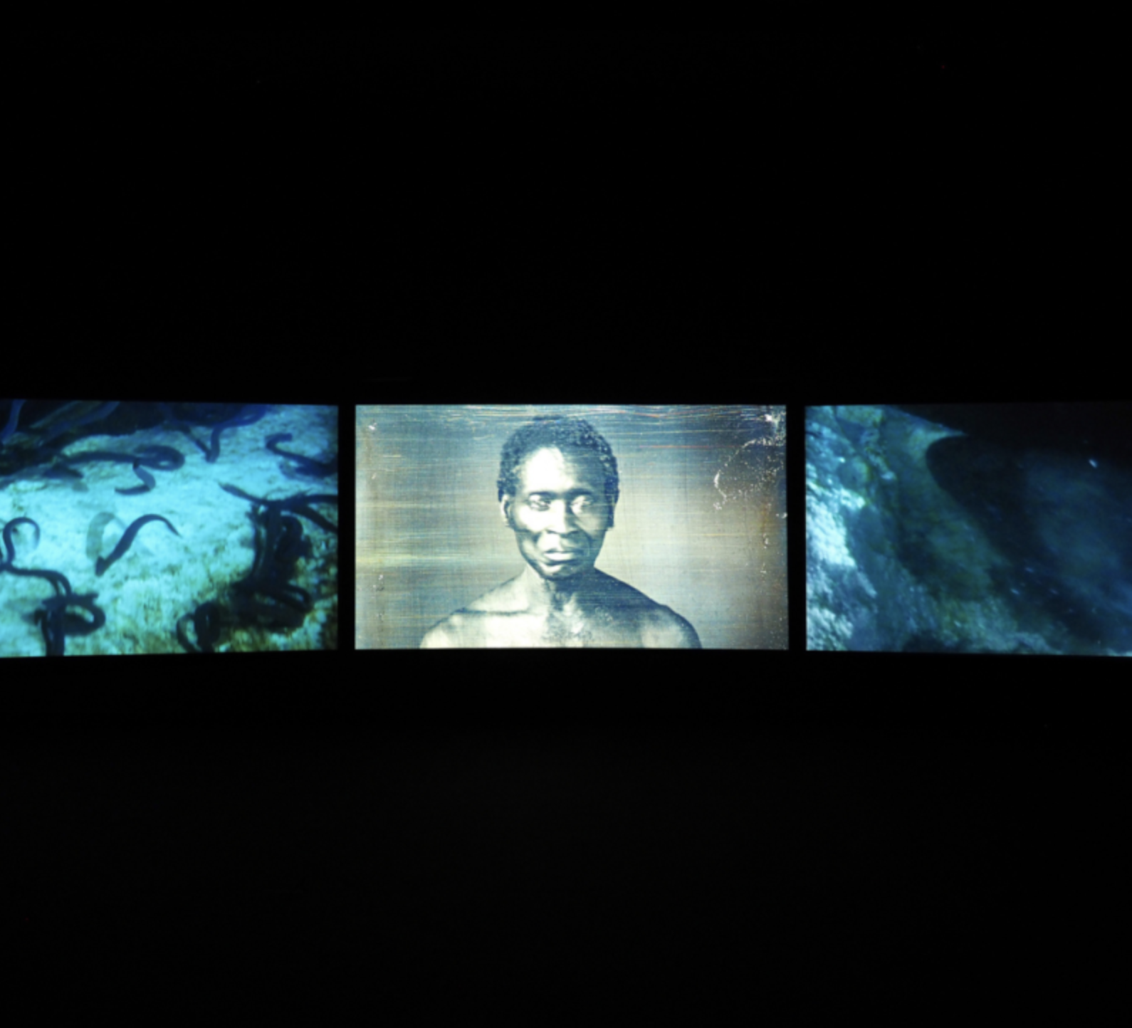 AKOM150001, John Akomfrah, Vertigo Sea, 2015. Three channel HD colour video installation, 7.1 sound, 48 minutes 30 seconds © Smoking Dogs Films. Courtesy Smoking Dogs Films and Lisson Gallery